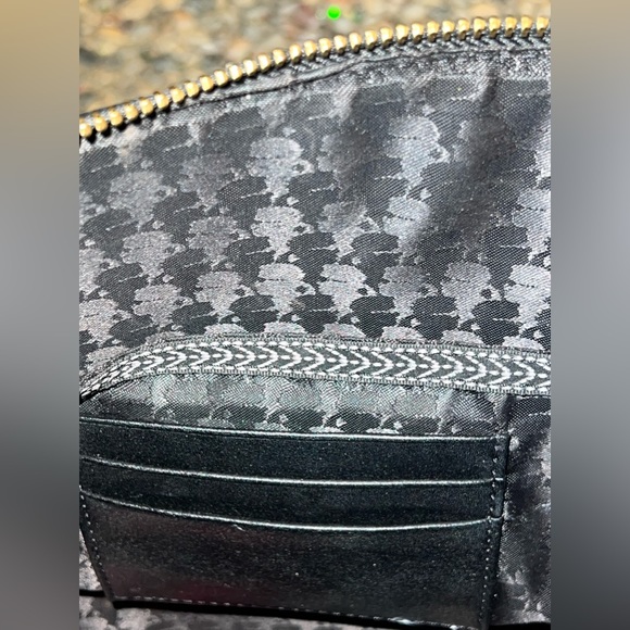 Karl Lagerfeld Paris Black Leather & Magenta Simone Satchel - Picture 14 of 16